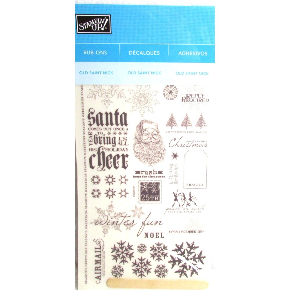 Stampin'‎ Up! Old Saint Nick Rub-Ons Christmas Transfers Holiday Crafts Stickers